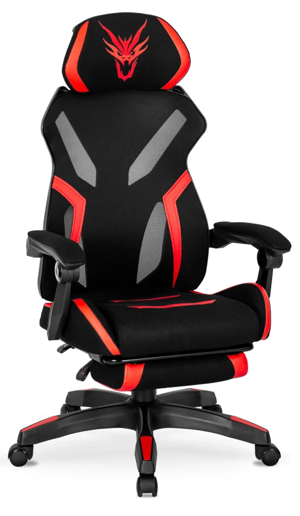 Scaun de gaming pivotant MAXIMO negru/roșu