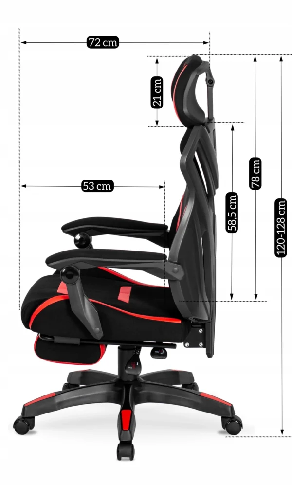 Scaun de gaming pivotant MAXIMO negru/roșu