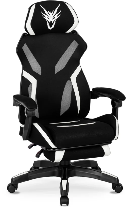 Scaun de gaming pivotant MAXIMO negru/alb