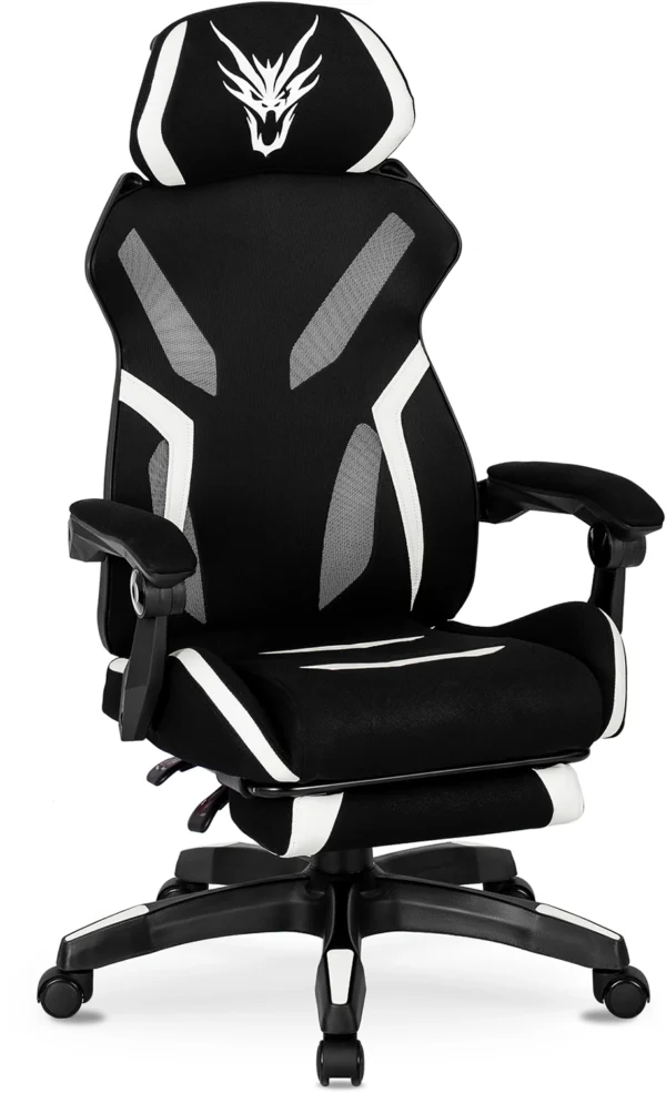 product-2389-0 MAXIMO Scaun de gaming rotativ negru/alb — MOBILA