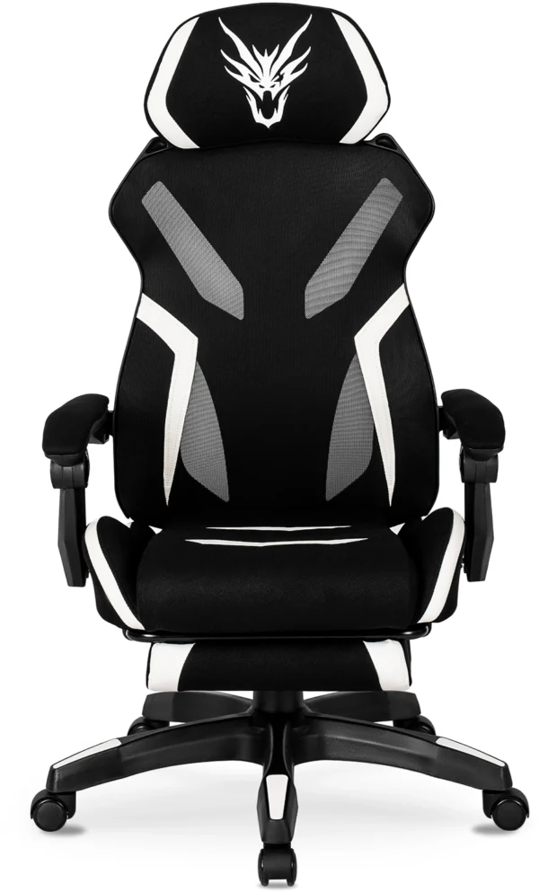 product-2389-1 MAXIMO Scaun de gaming rotativ negru/alb — MOBILA