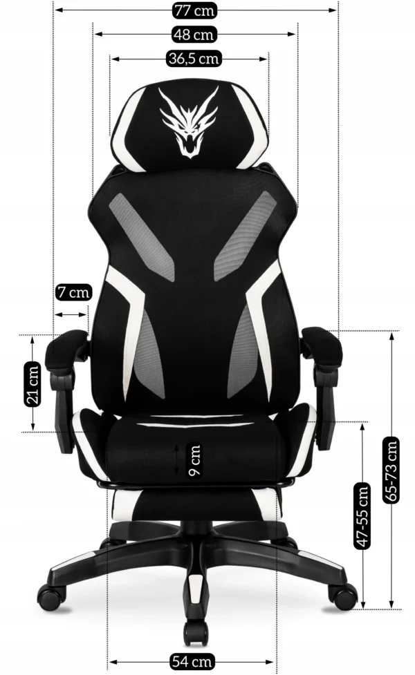 product-2389-4 MAXIMO Scaun de gaming rotativ negru/alb — MOBILA