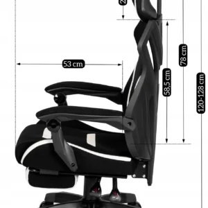 product-2389-5 MAXIMO Scaun de gaming rotativ negru/alb — MOBILA