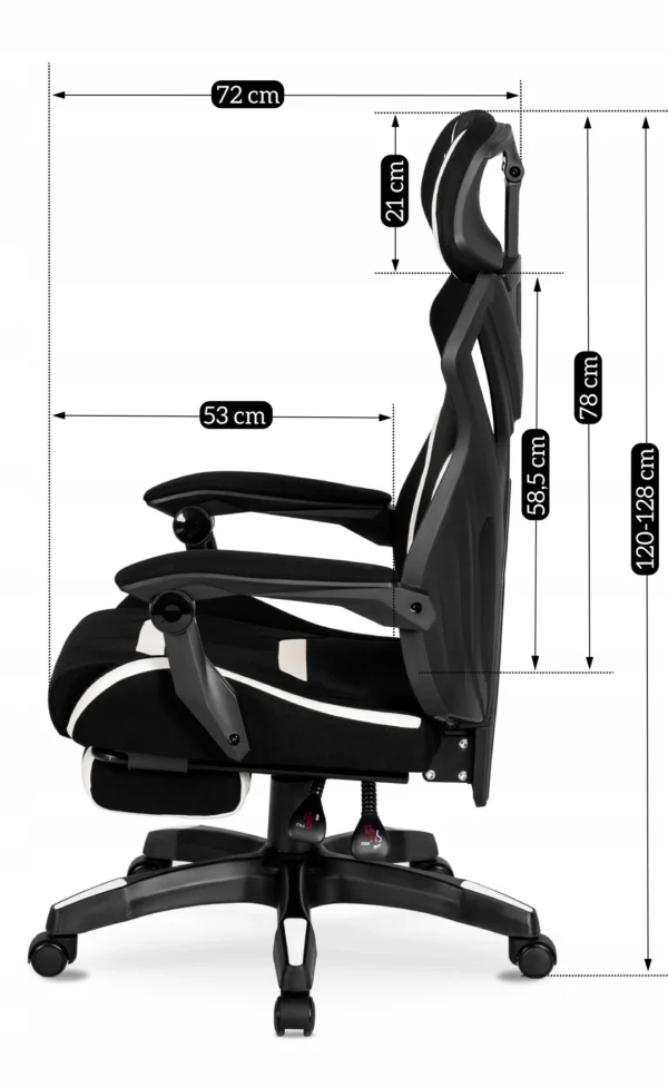 product-2389-5 MAXIMO Scaun de gaming rotativ negru/alb — MOBILA
