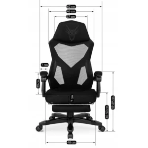 product-2397-10 Scaun pivotant BING Gaming cu suport pentru picioare, negru