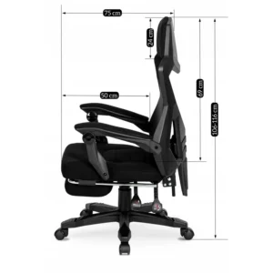 product-2397-11 Scaun pivotant BING Gaming cu suport pentru picioare, negru