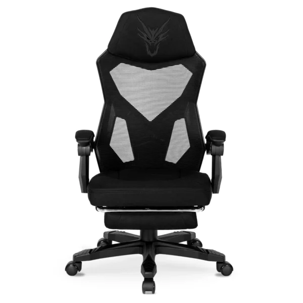 product-2397-6 Scaun pivotant BING Gaming cu suport pentru picioare, negru