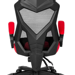 product-2411-3 Scaun pivotant pentru jocuri BING cu suport pentru picioare, negru/roșu