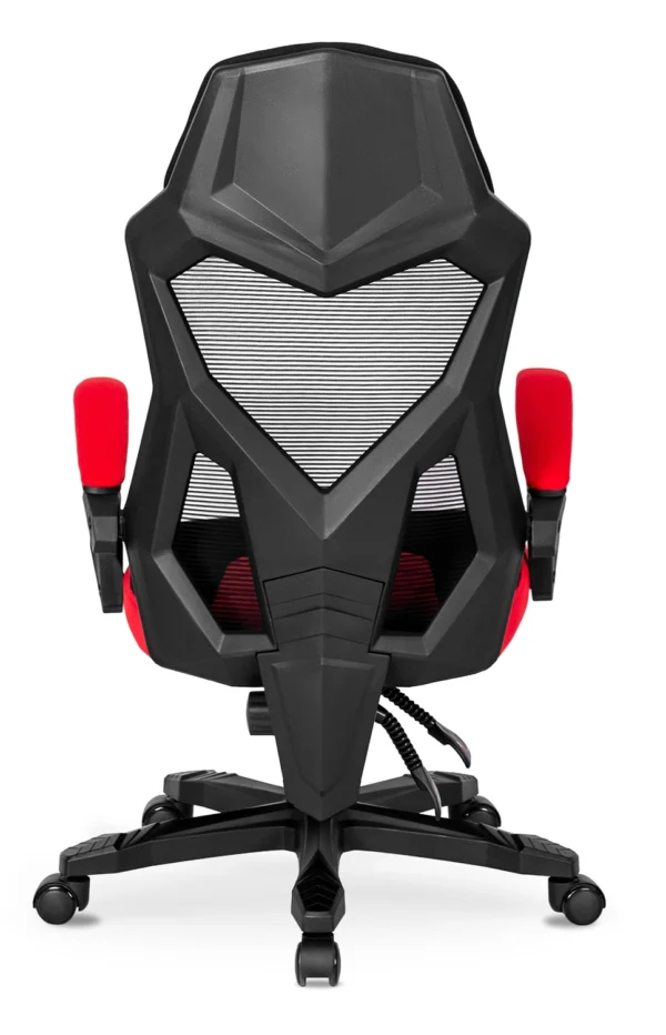 product-2411-3 Scaun pivotant pentru jocuri BING cu suport pentru picioare, negru/roșu