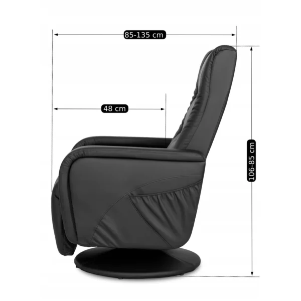 Scaun de masaj rotativ SPIKE negru Eco-piele — Fotolii de masaj