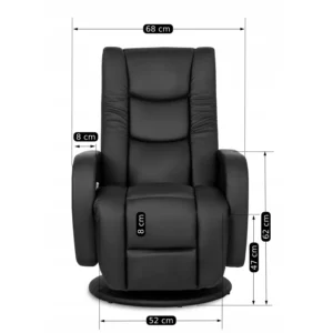 Scaun de masaj rotativ SPIKE negru Eco-piele — Fotolii de masaj