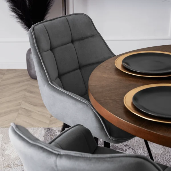 product-2453-3 Scaun pivotant LUNA din velur gri