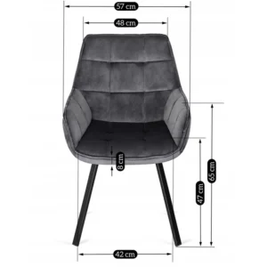 product-2453-8 Scaun pivotant LUNA din velur gri