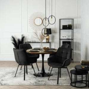 Scaun pivotant LUNA, catifea neagră