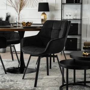 Scaun pivotant LUNA, catifea neagră