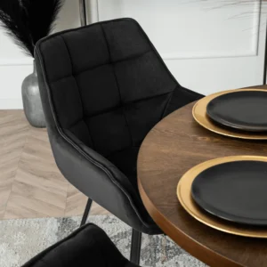 Scaun pivotant LUNA, catifea neagră