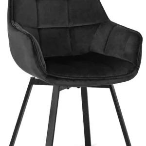 Scaun pivotant LUNA, catifea neagră
