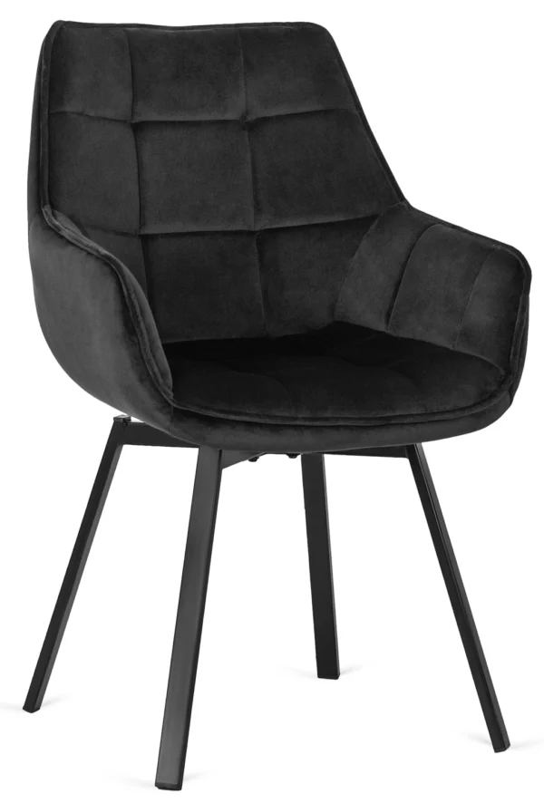 Scaun pivotant LUNA, catifea neagră