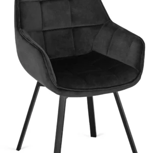 Scaun pivotant LUNA, catifea neagră