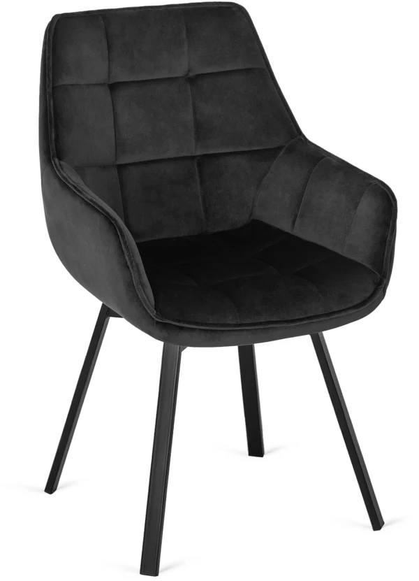 Scaun pivotant LUNA, catifea neagră