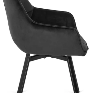 Scaun pivotant LUNA, catifea neagră