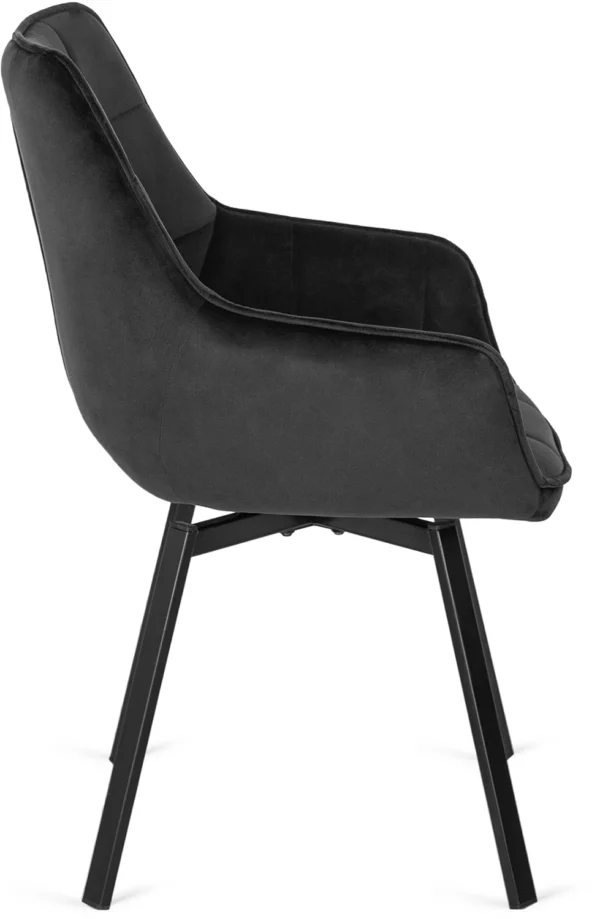Scaun pivotant LUNA, catifea neagră