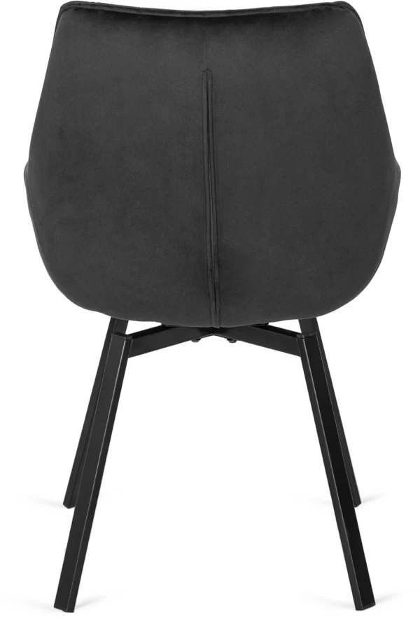 Scaun pivotant LUNA, catifea neagră