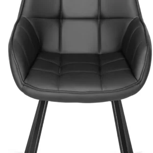 Scaun pivotant LUNA, piele ecologică neagră