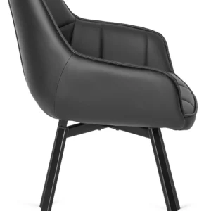 Scaun pivotant LUNA, piele ecologică neagră