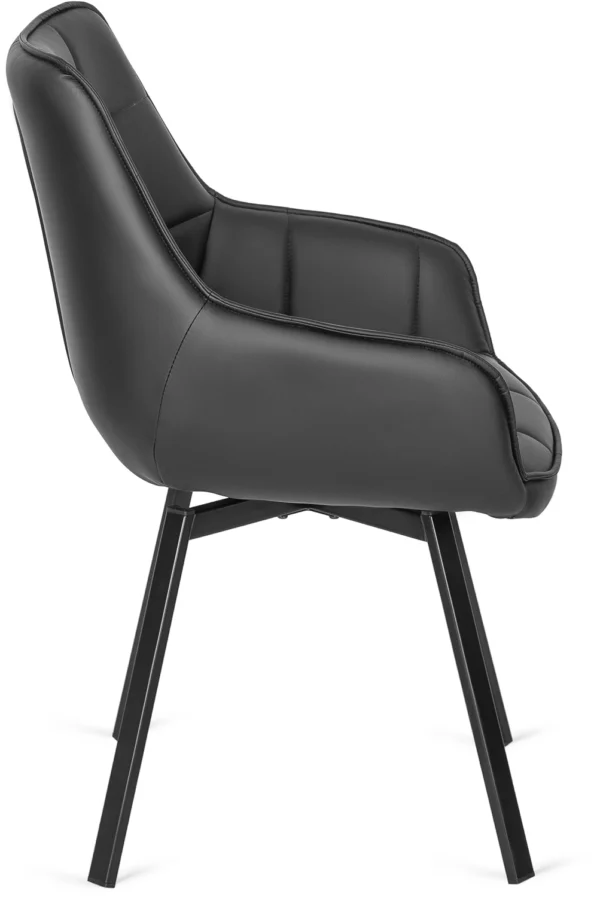 Scaun pivotant LUNA, piele ecologică neagră