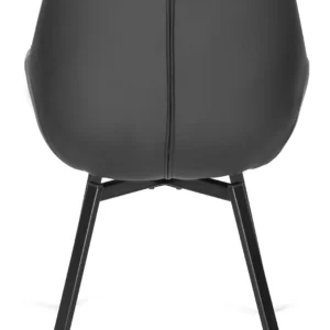 Scaun pivotant LUNA, piele ecologică neagră