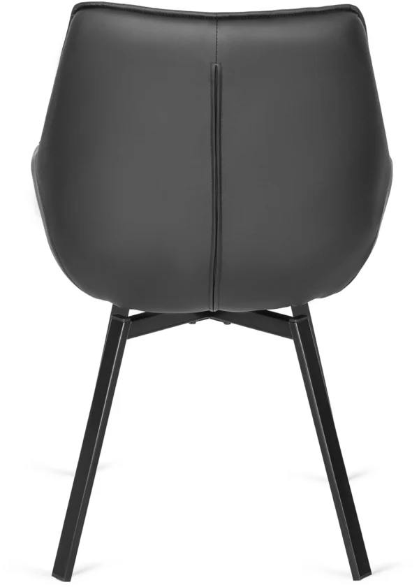 Scaun pivotant LUNA, piele ecologică neagră