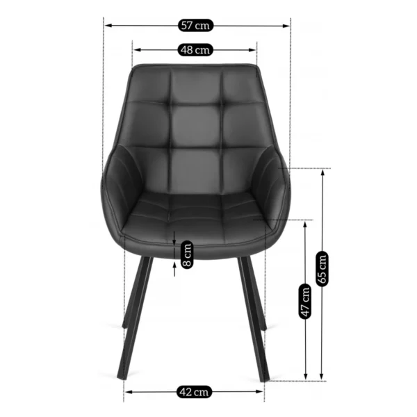 Scaun pivotant LUNA, piele ecologică neagră