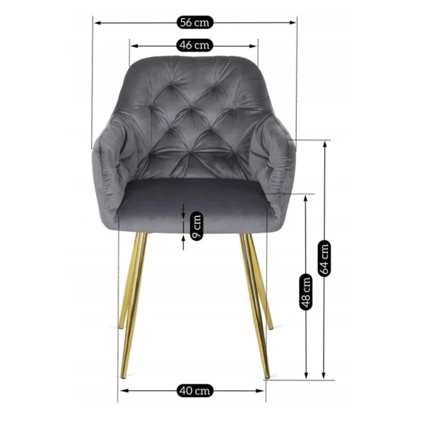 product-2488-7 Scaun RAYA din velur gri