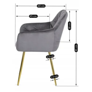 product-2488-8 Scaun RAYA din velur gri