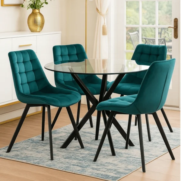 Scaun RICK din velur turcoaz