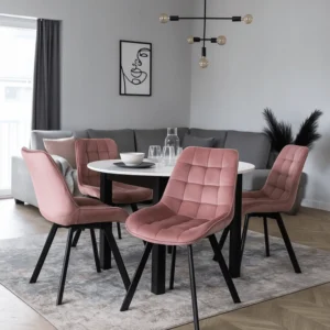 Scaun RICK din velur roz