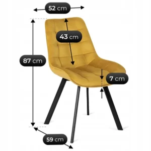 Scaun RICK Velur muștar