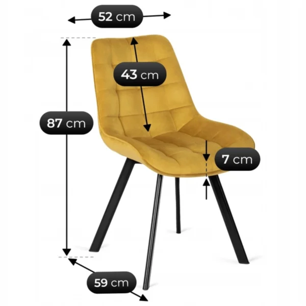 Scaun RICK Velur muștar