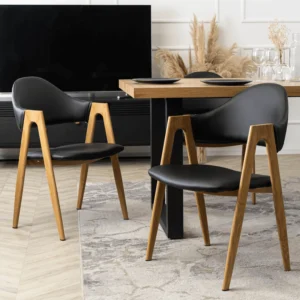 Scaun WILLY din piele ecologică neagră