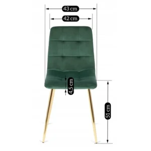 Scaun YORK din catifea verde