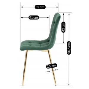 Scaun YORK din catifea verde