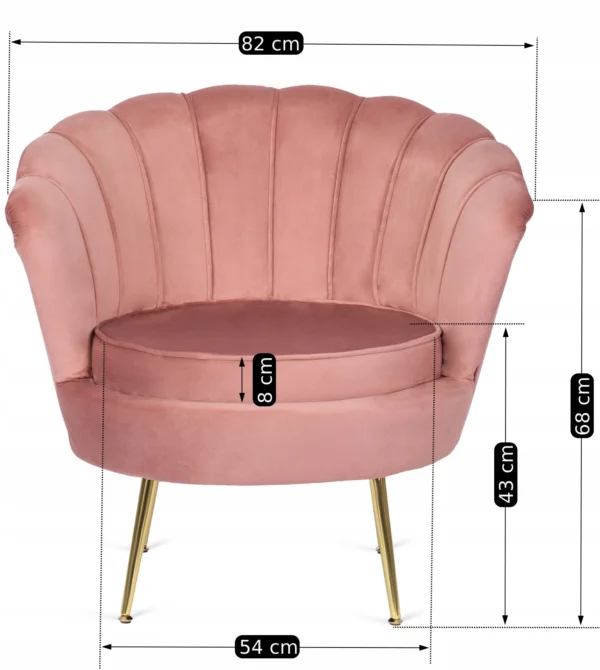 Fotoliu ANGEL din velur roz