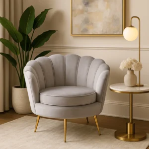 Fotoliu ANGEL din velur gri