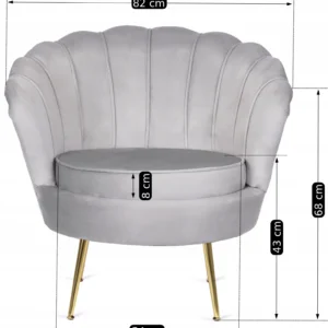 Fotoliu ANGEL din velur gri