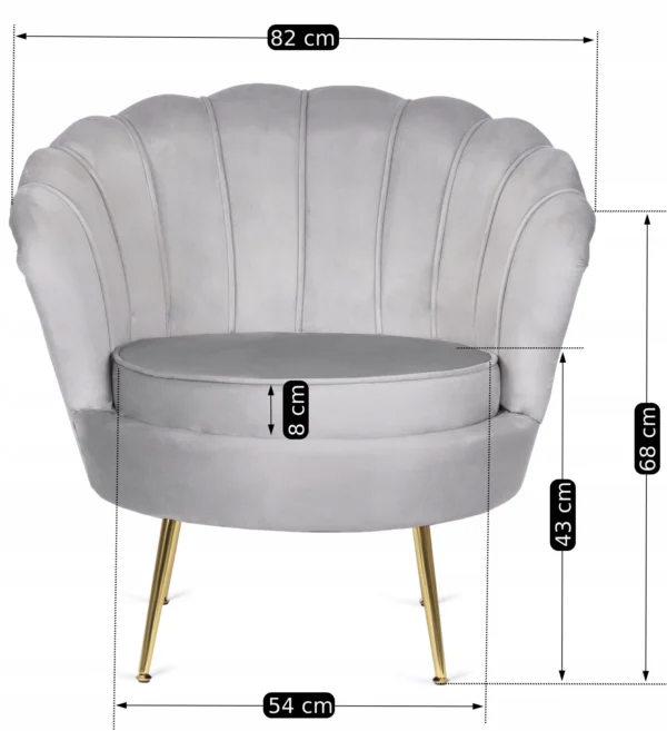 Fotoliu ANGEL din velur gri