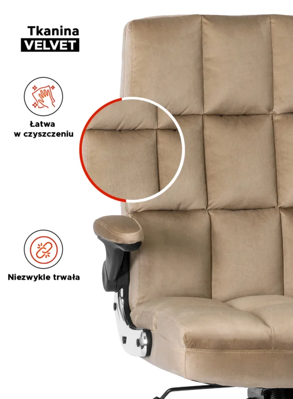 Scaun pivotant LONDON din velur bej