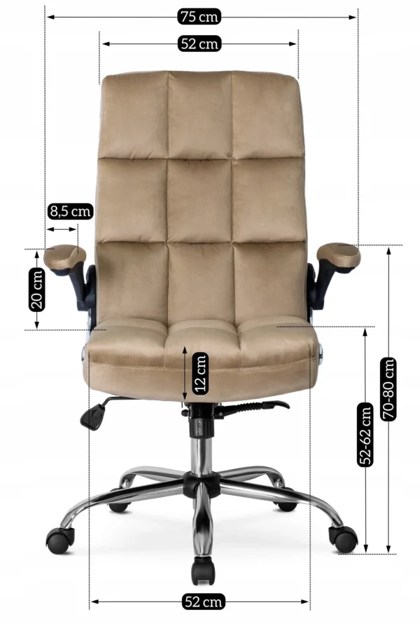 Scaun pivotant LONDON din velur bej