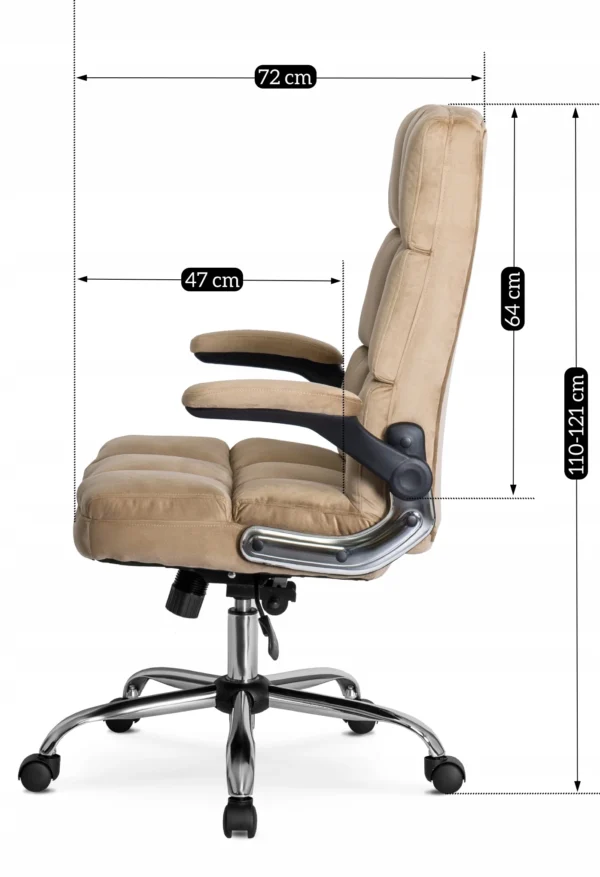 Scaun pivotant LONDON din velur bej