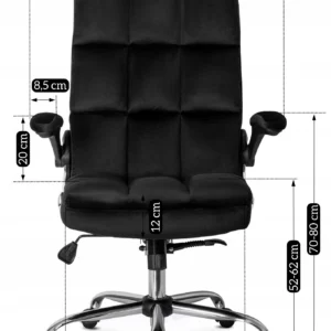 Scaun pivotant LONDON, velur negru